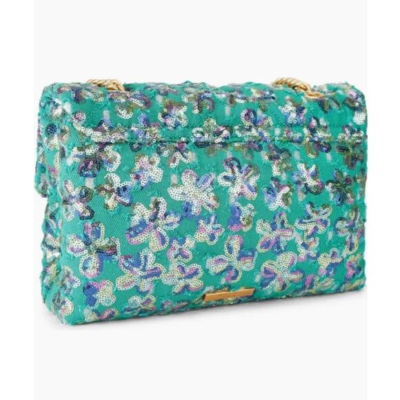 Kurt Geiger London large kensington soft bag*Teal Sequins*Retail $300 - Picture 2 of 3